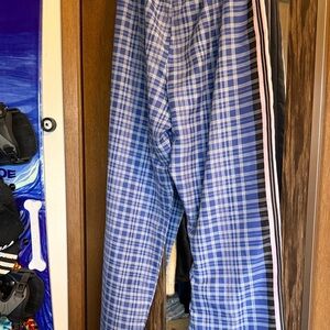 Victoria's Secret Blue Plaid Pajama Pants with Pink Stripe